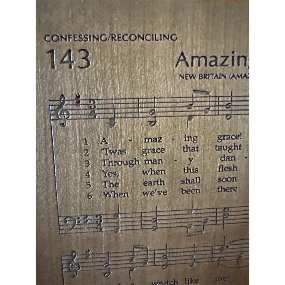 Amazing‎ Grace Plaque P. Graham Dunn Cherry Wood 5 3/8